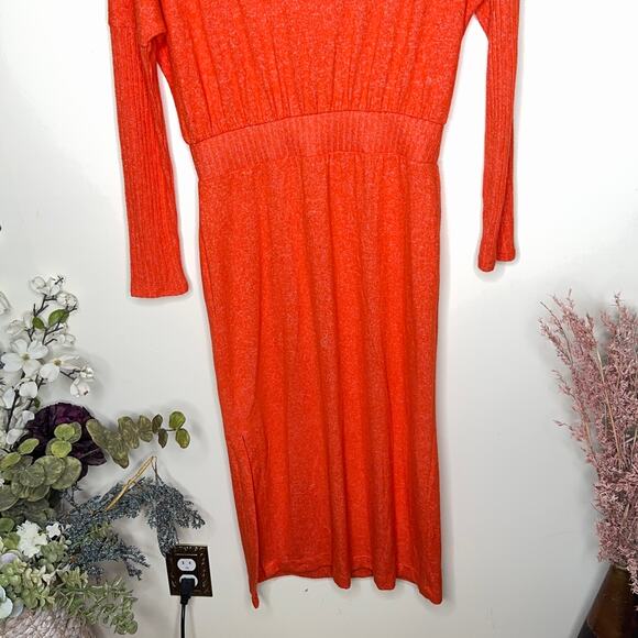 ANTHROPOLOGIE x DAILY PRACTICE Draped Cowl Neck Maxi Dress Orange Sz S {V24} - Picture 5 of 8